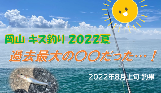 【岡山】2022年8月キス釣り釣行！この日は過去最大の〇〇だった…！！